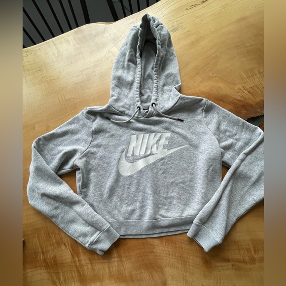 Final discount- Nike | Women's Crop Hoodie Gray | Size Small - Picture 2 of 4